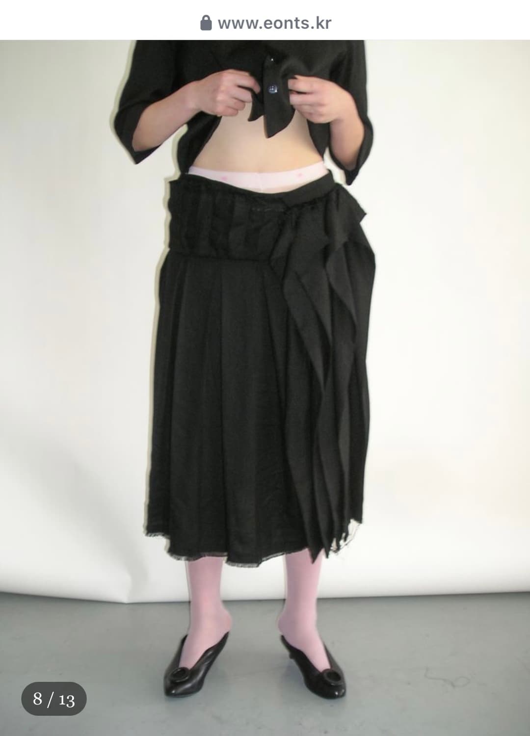 [Eonts]Offbeat pleats skirt -black/2size 상품이미지1