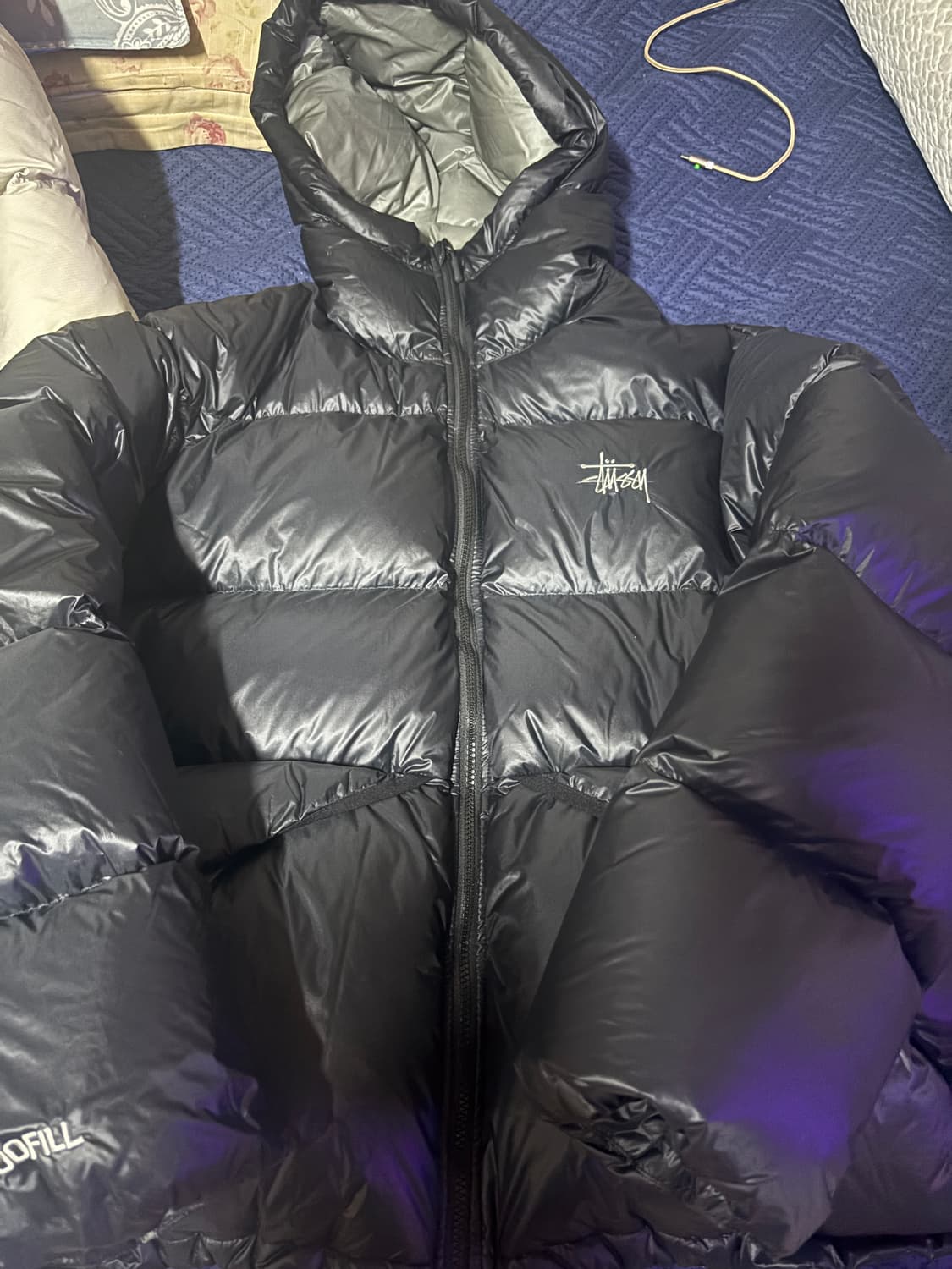 [XL] 스투시 립스탑 패딩 블랙 상품이미지1