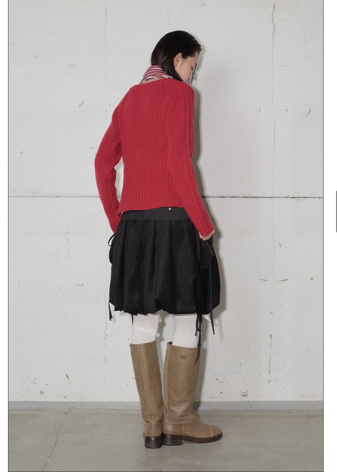 Mixed Volume Skirt [Black] 상품이미지2