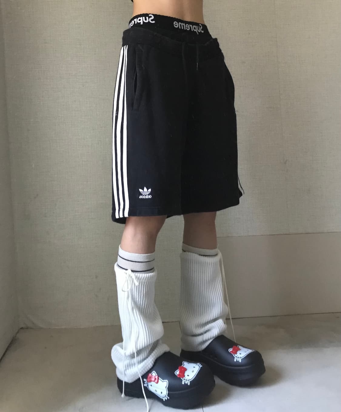 아디다스 블랙 삼선 하프팬츠 상품이미지1