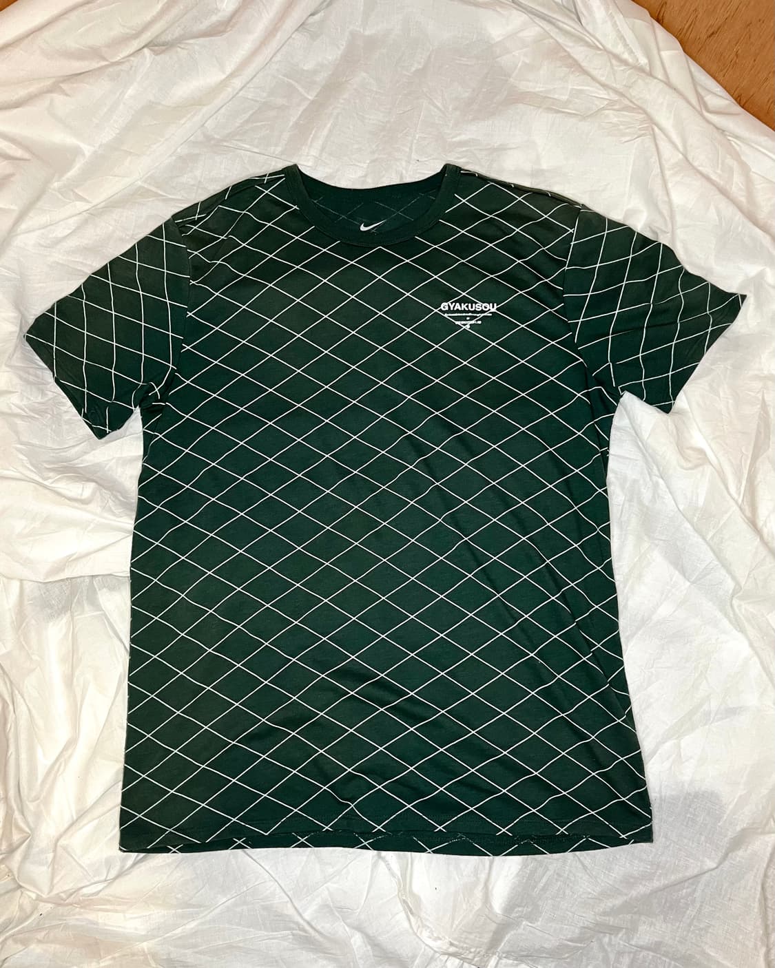갸쿠소우 언더커버 나이키 그린 다이아몬드 그리드 반팔 티셔츠 상품이미지1