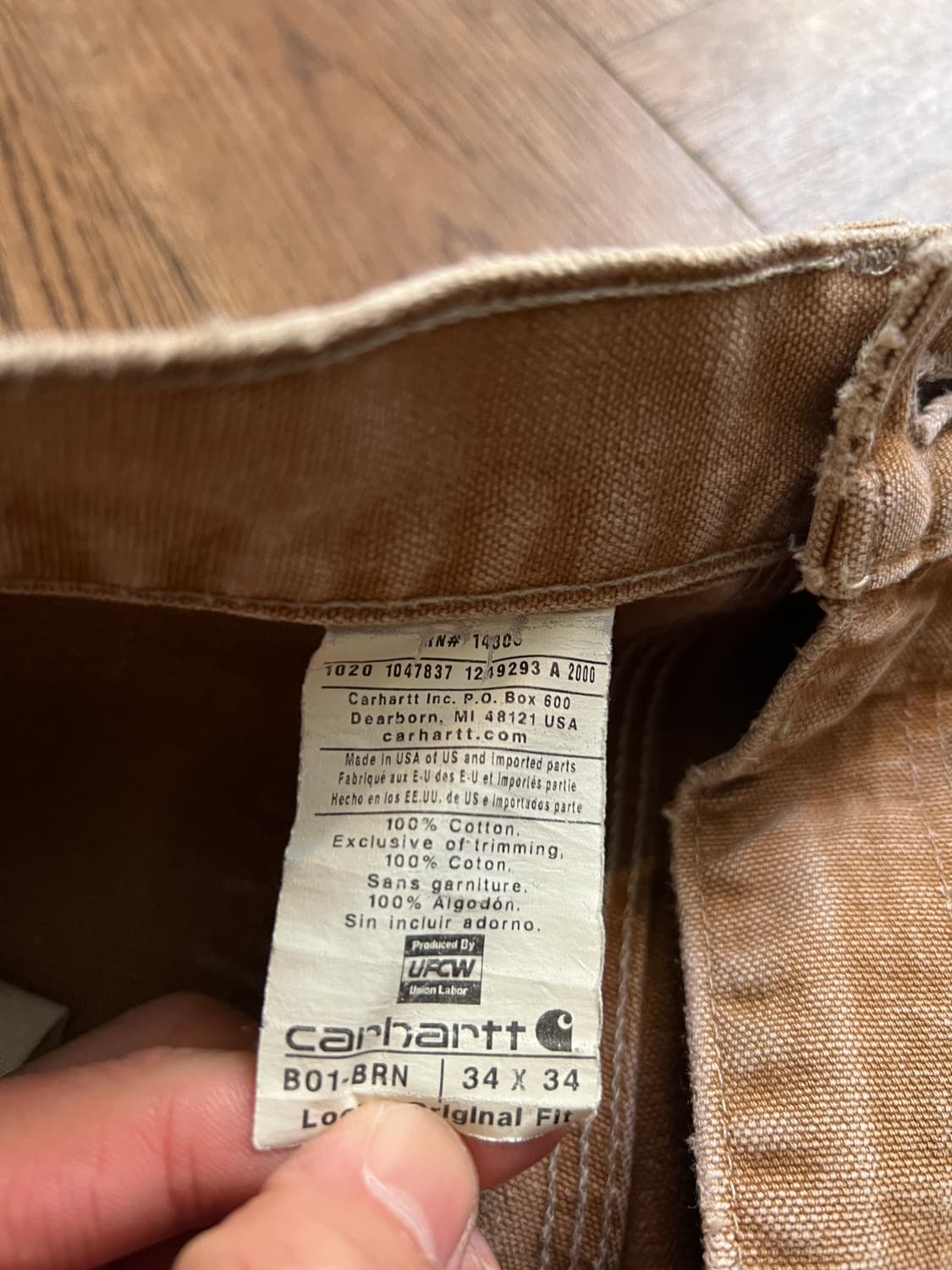 [34]칼하트 Made in USA 더티워싱 브라운 더블니 워크 팬츠 상품이미지8