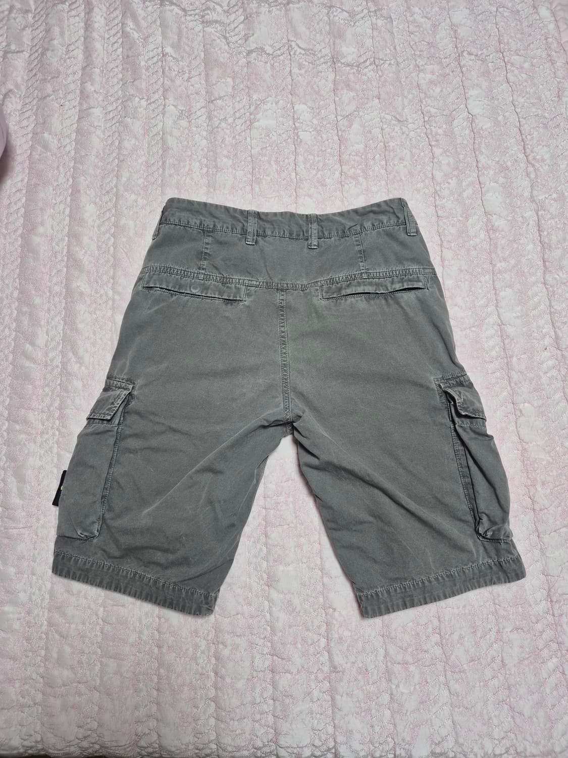 정품 28-29-S 한글택 스톤아일랜드 카고반바지 그레이 상품이미지2