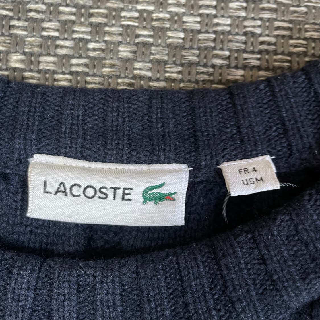 라코스테 배색 짜임 울 니트 스웨터 상품이미지5