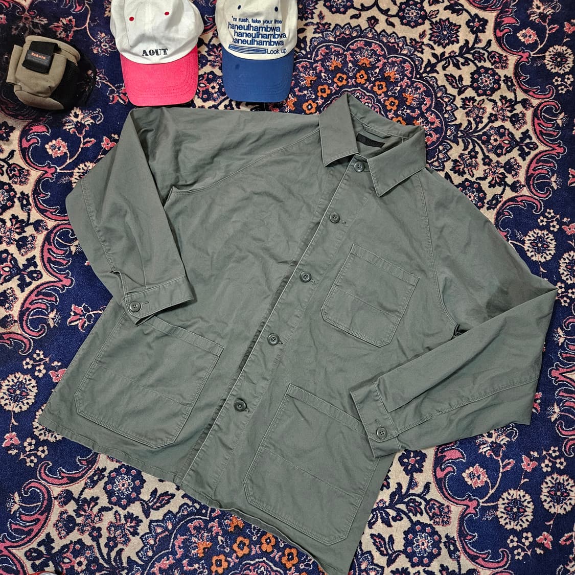 유니클로(UNIQLO) 유틸리티 올리브 코튼 자켓 XL size 상품이미지1