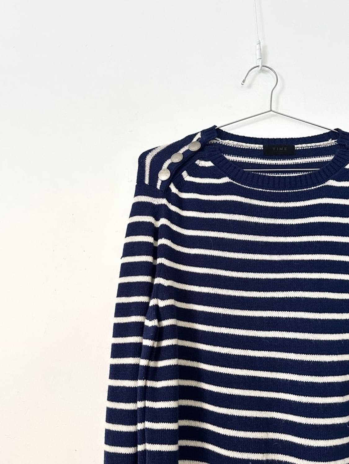 TIME shoulder stone knit / navy 상품이미지3