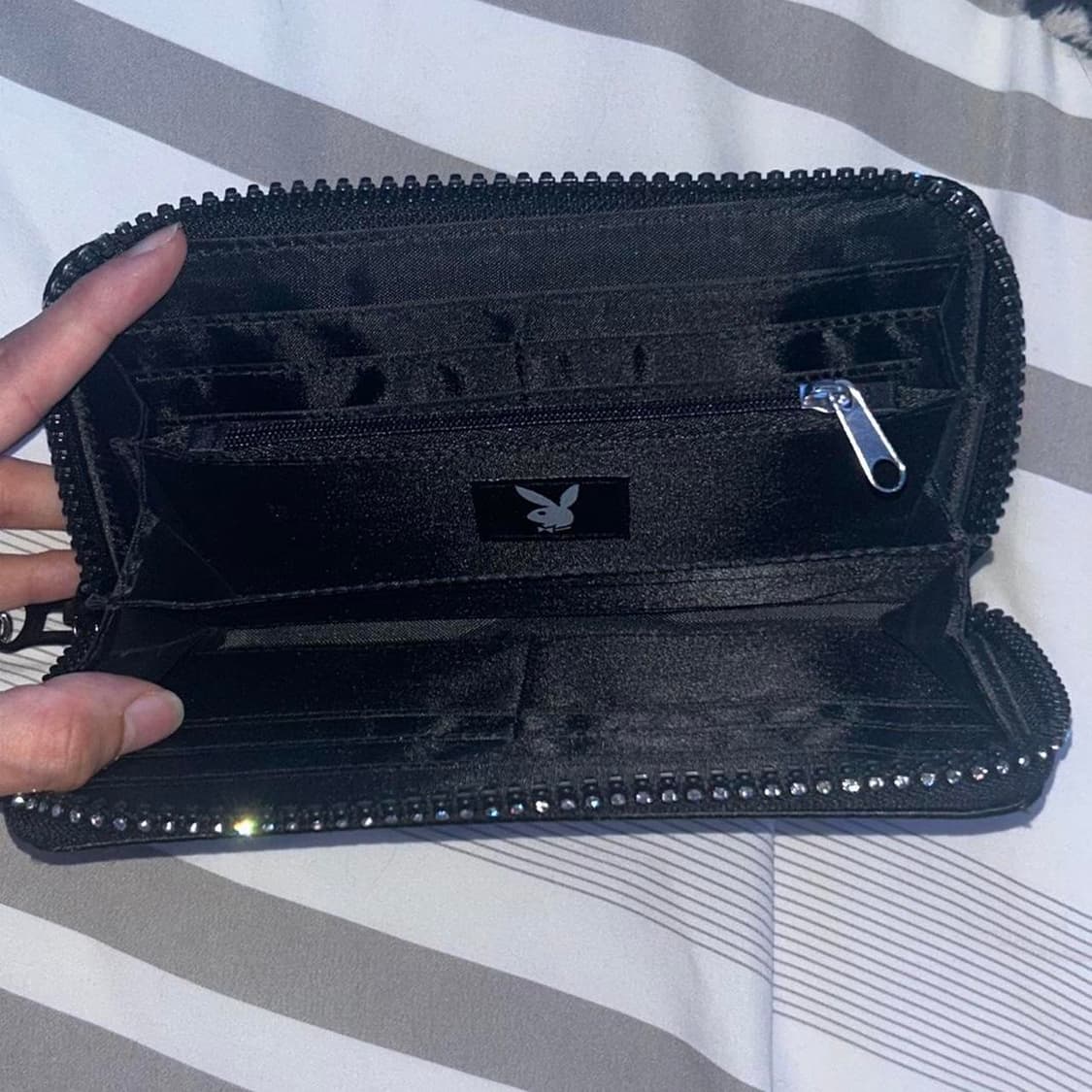 플레이보이 자카드 장지갑 블랙 상품이미지3