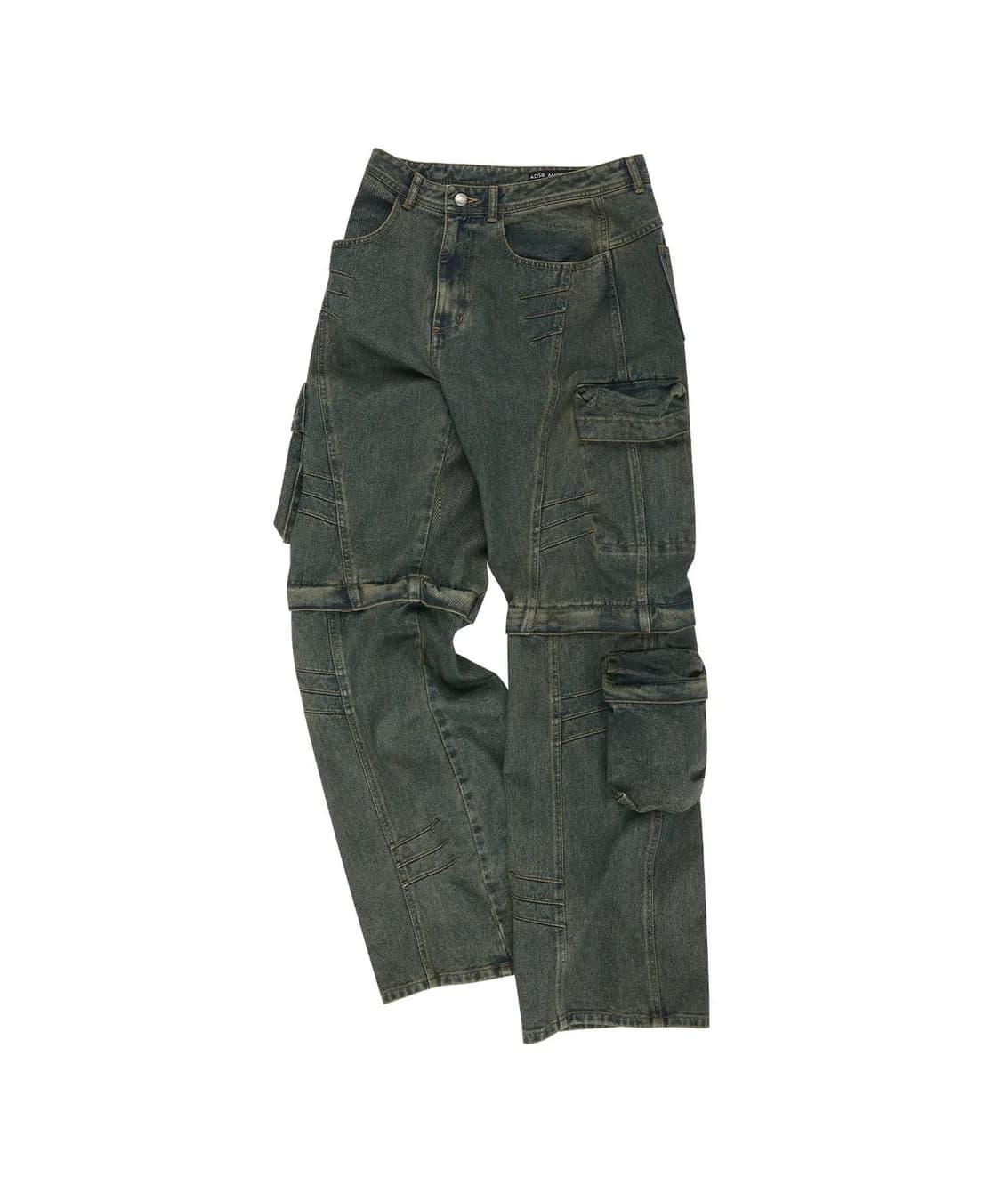 [30] 앤더슨벨 카고 코티드 와이드 레그 진 아미 그린 상품이미지1