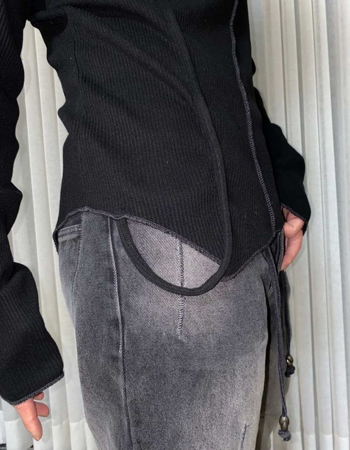 코스트퍼킬로 니트 탑 블랙 m 상품이미지2