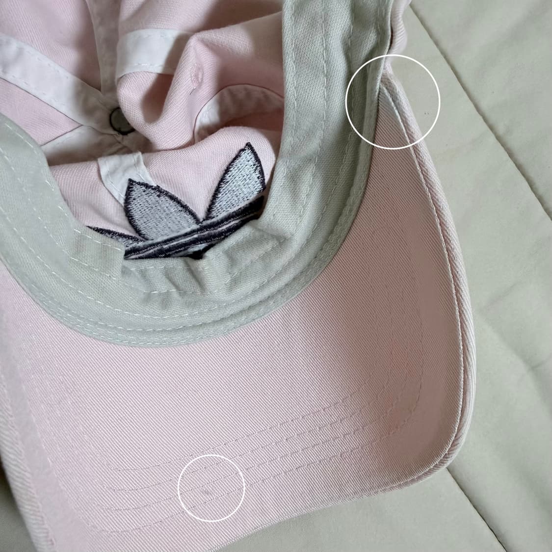 아디다스 로고 빈티지 딸기우유 핑크 연분홍 캡모자 상품이미지3