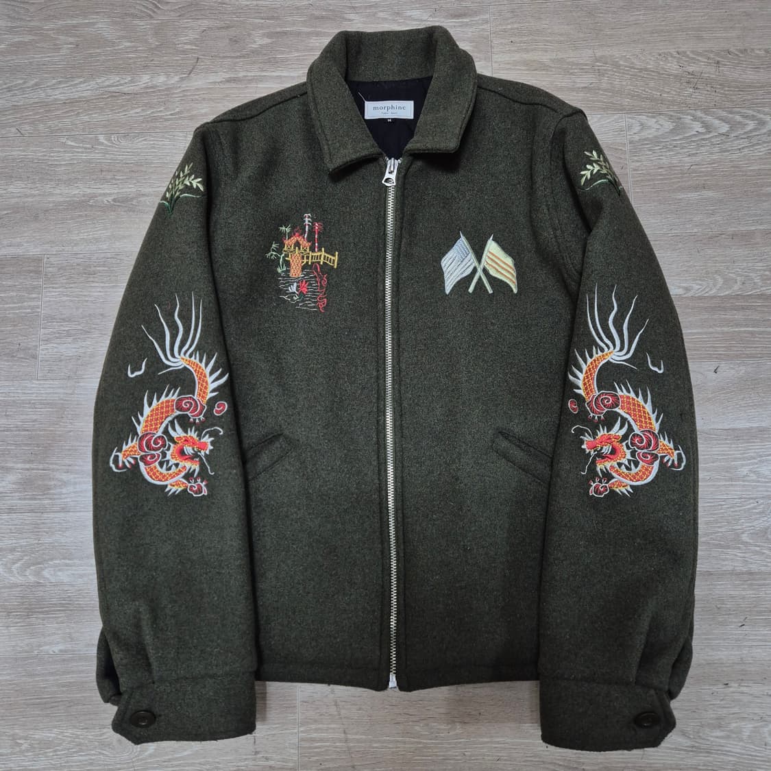 MORPHINE 몰핀 용 자수 남성 누빔 안감 점퍼 M(95) 상품이미지1
