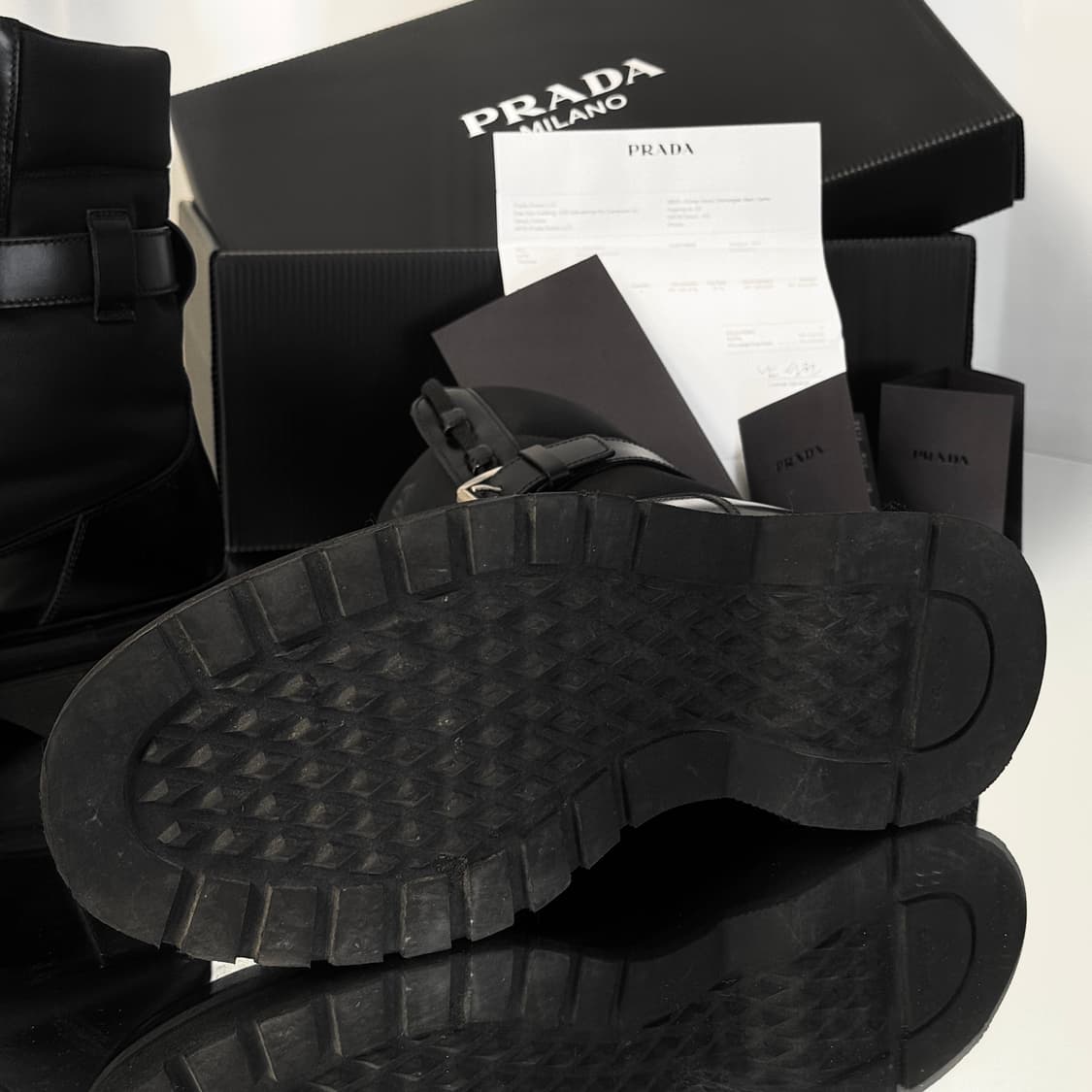 [정품] 프라다 리나일론 브러시드 컴뱃 부츠 8 270 상품이미지8