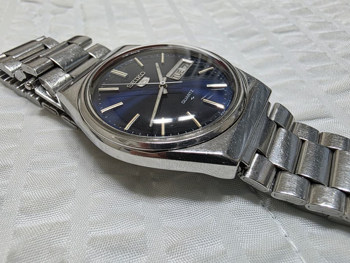 세이코5 빈티지 청판 데이데이트 쿼츠 메탈 시계 seiko5 상품이미지6