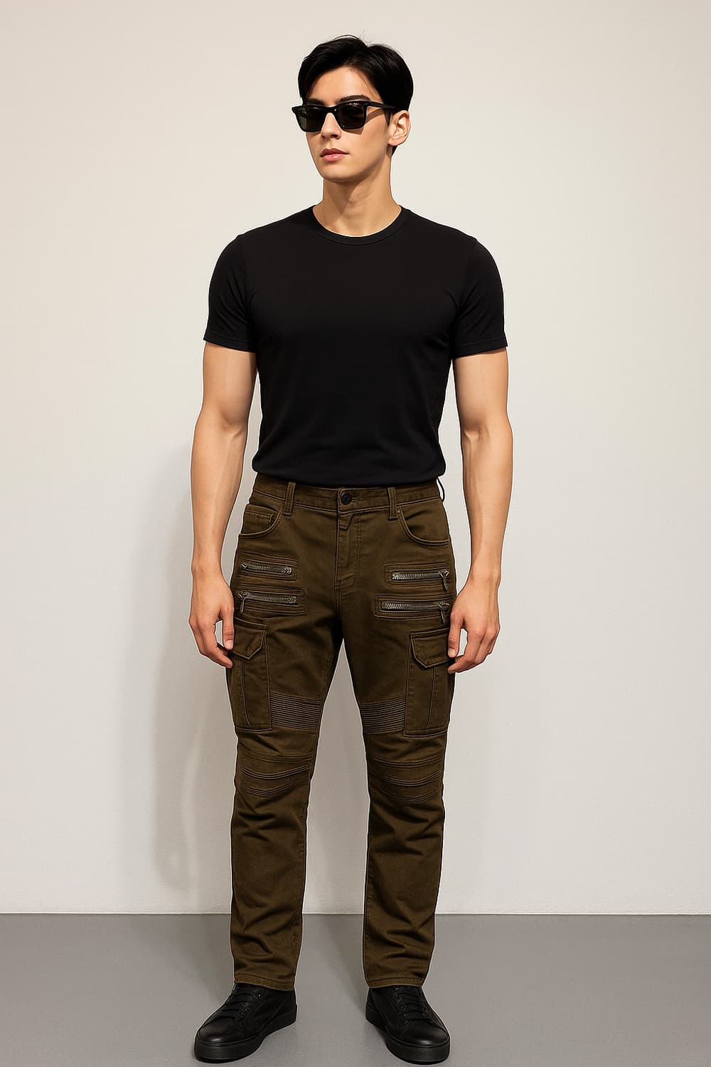 발망. 남자 더블지퍼 바이커진 카고팬츠_32 상품이미지1