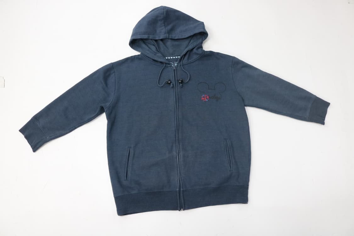 Disney 디즈니 빈티지 미키 마우스 백로고 네이비 후드 집업 (M) 상품이미지5