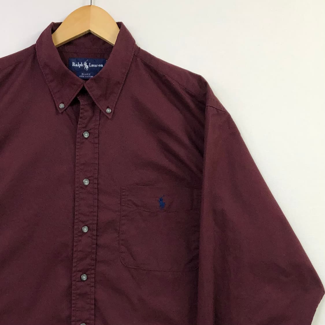 XL 폴로 버건디 솔리드코튼 셔츠 상품이미지1