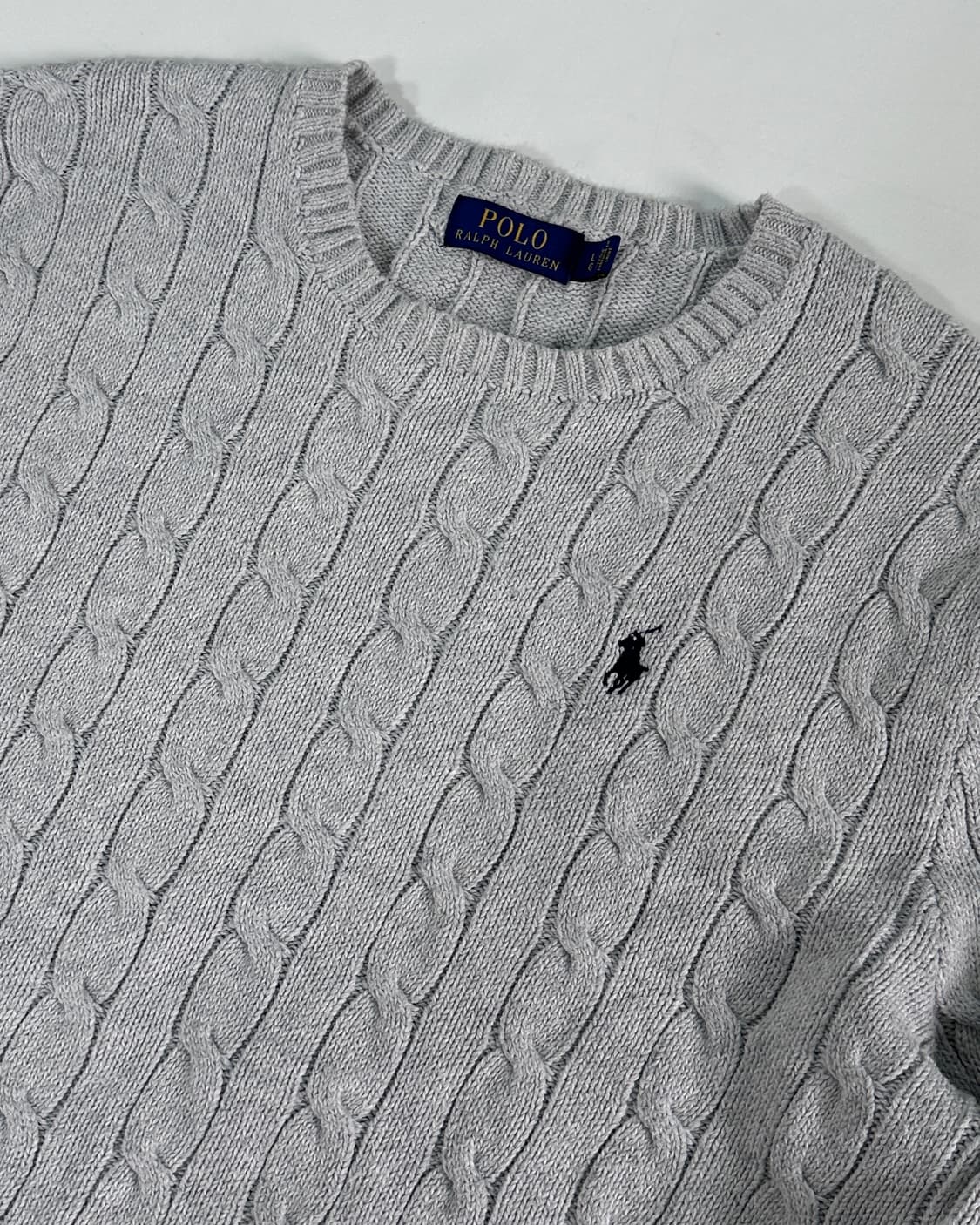 폴로 랄프로렌 라이트 그레이 케이블 니트 (va.111) 상품이미지3