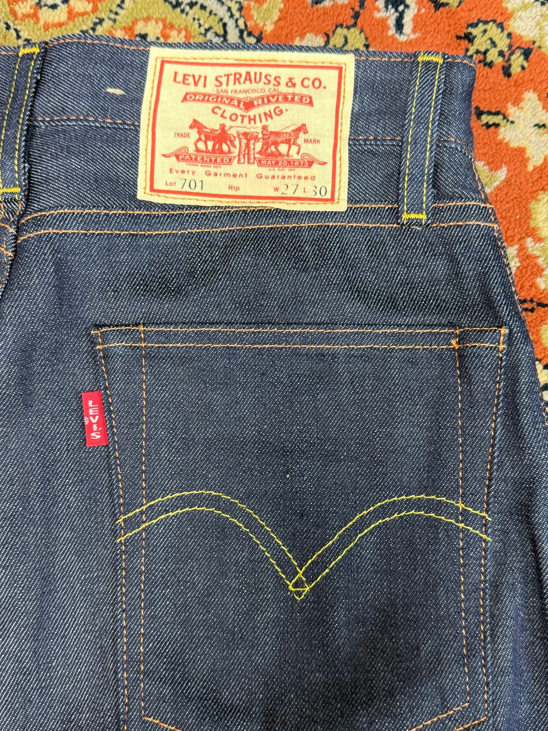 리바이스 japan 701 셀비지 데님 27x30 상품이미지3