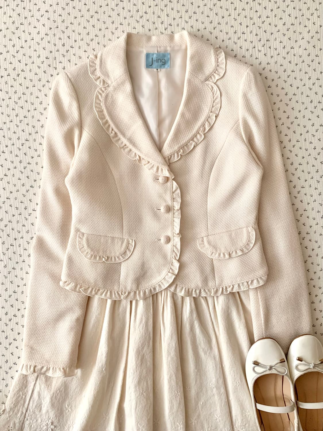 크림아이보리 프릴 페미닌 자켓 상품이미지8