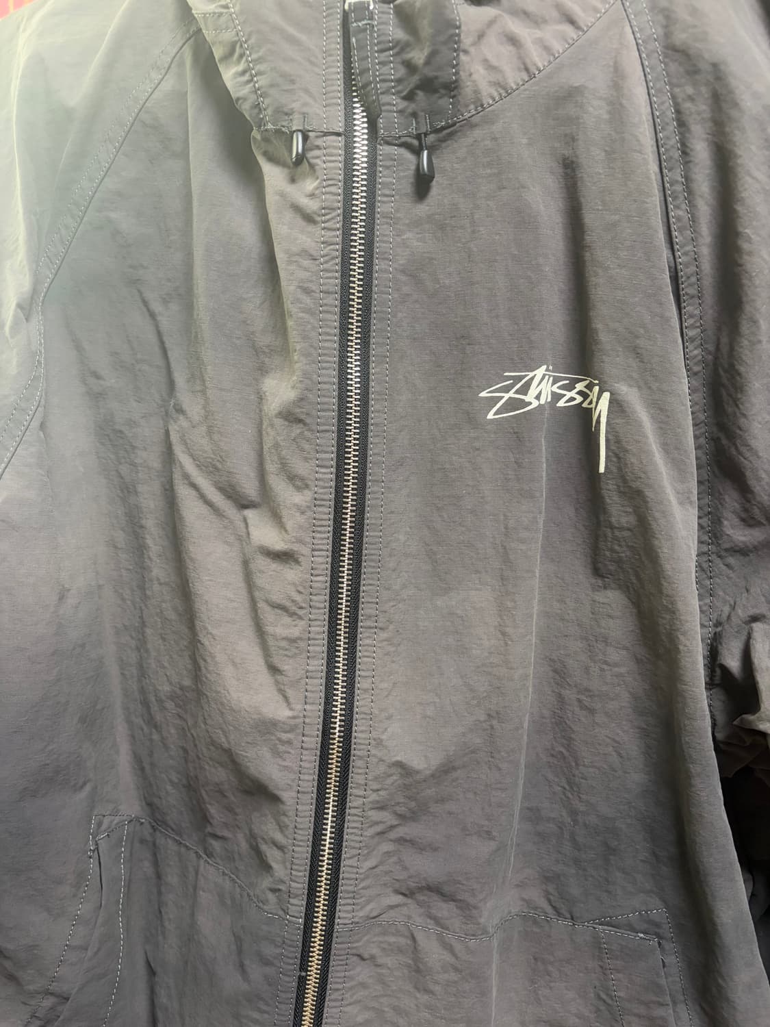 스투시 웨이브 다이 비치 쉘 자켓 블랙 xl 상품이미지3