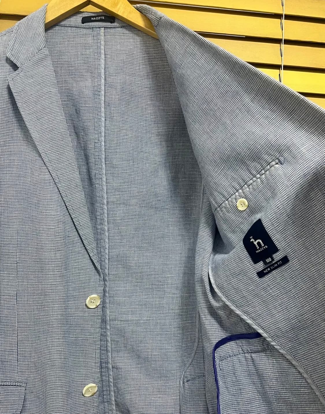 헤지스 남성 잔체크코튼린넨자켓 상품이미지5