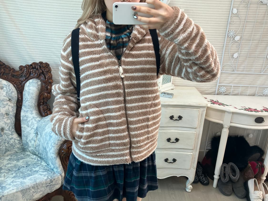 jpn vintage cocoa brown hood fleece 상품이미지2