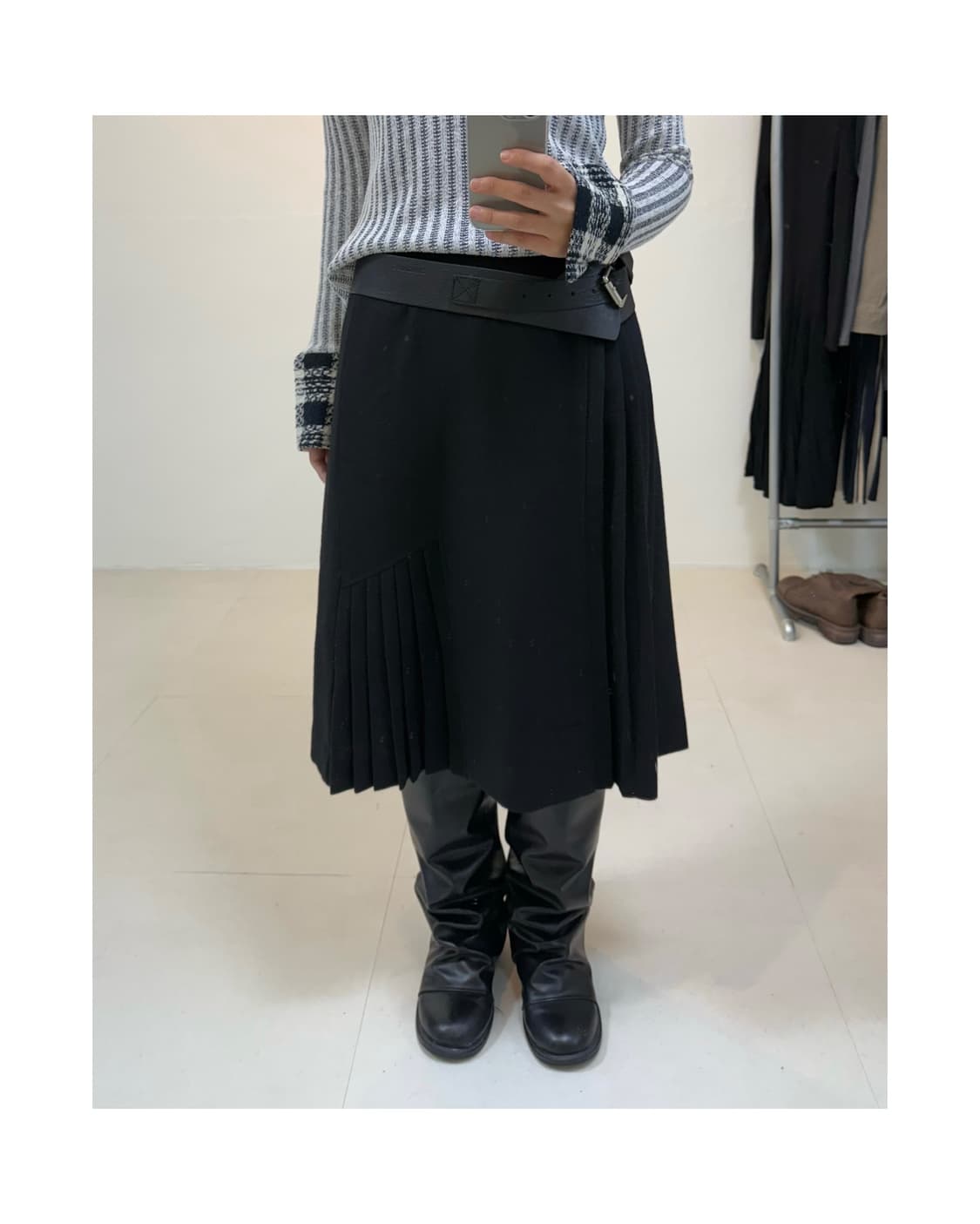 빈티지 울 플리츠 스커트 상품이미지2