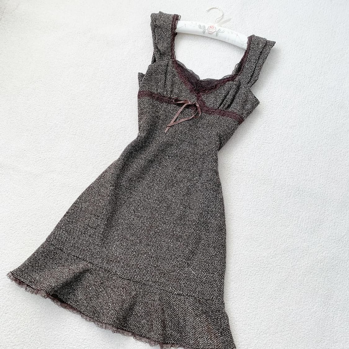 라떼갸루 초코갸루 트위드 글리터 원피스 상품이미지3