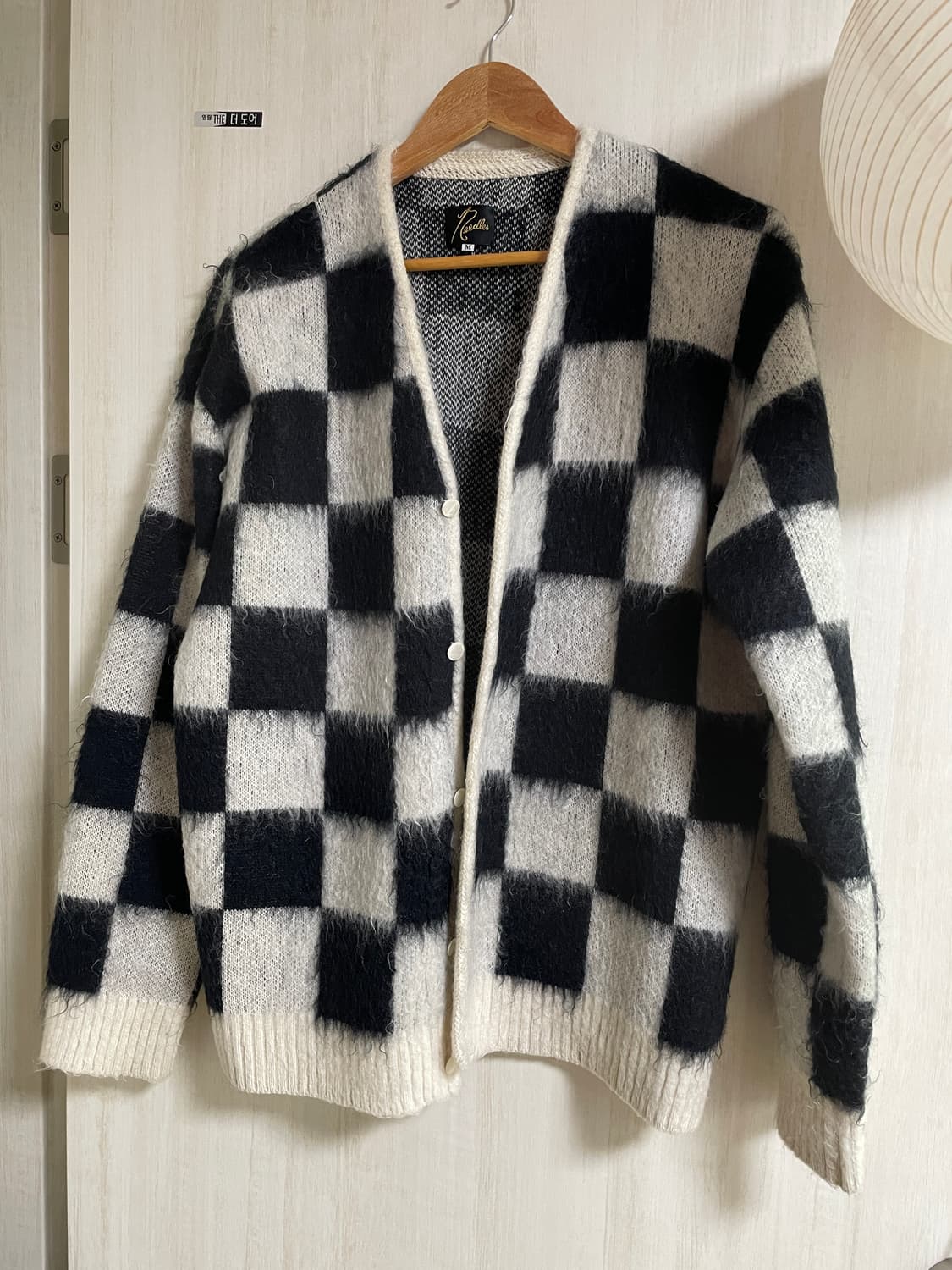 니들스 체커 모헤어 가디건 상품이미지1