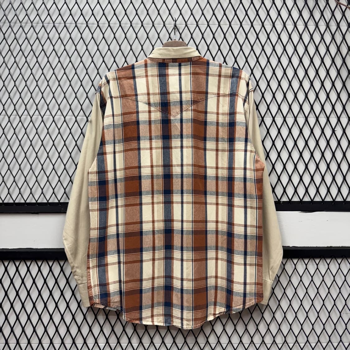 랭글러 플란넬 웨스턴 셔츠 빅 사이즈 체크 패턴 브라운 상품이미지2