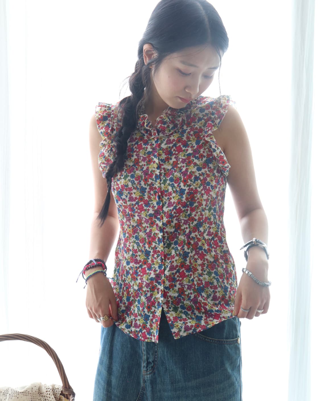 [Hysteric Glamour] Fuckbear Frill Blouse 상품이미지1