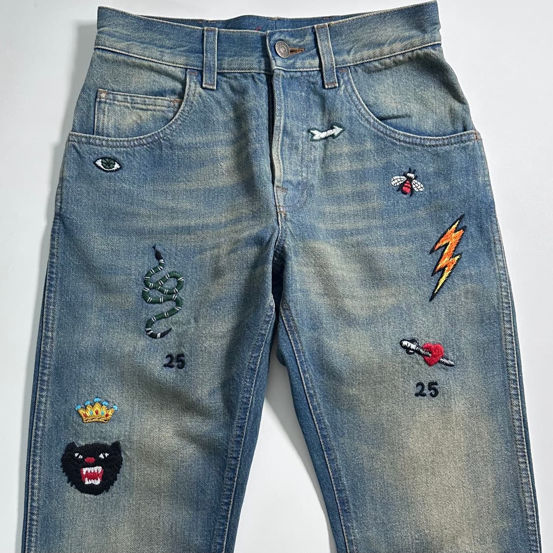 구찌 우먼스 자수 데님 팬츠  상품이미지2