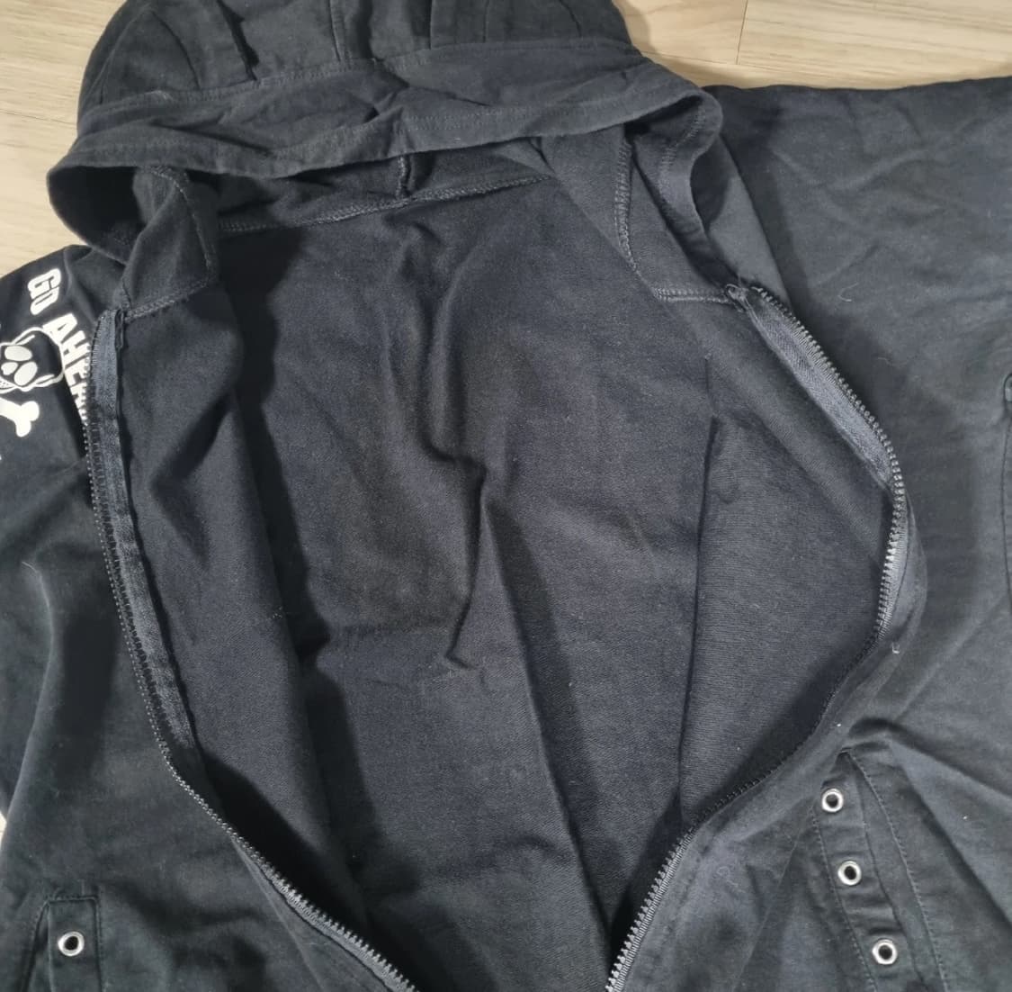 Y2k 펑크 블랙 후드 조끼 상품이미지2