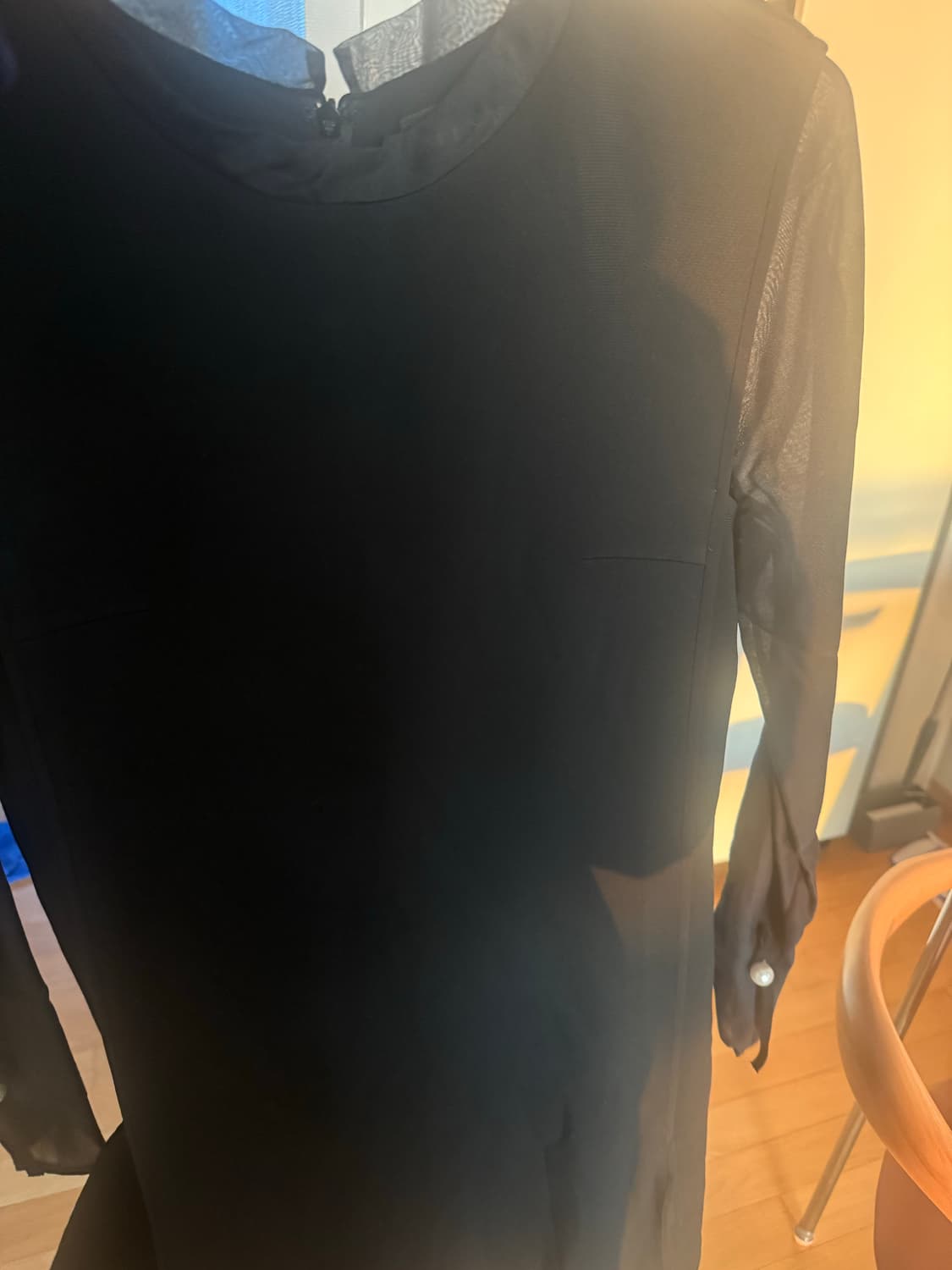 한섬 마인 리틀 블랙드레스 소매 실크 시스루 상품이미지6