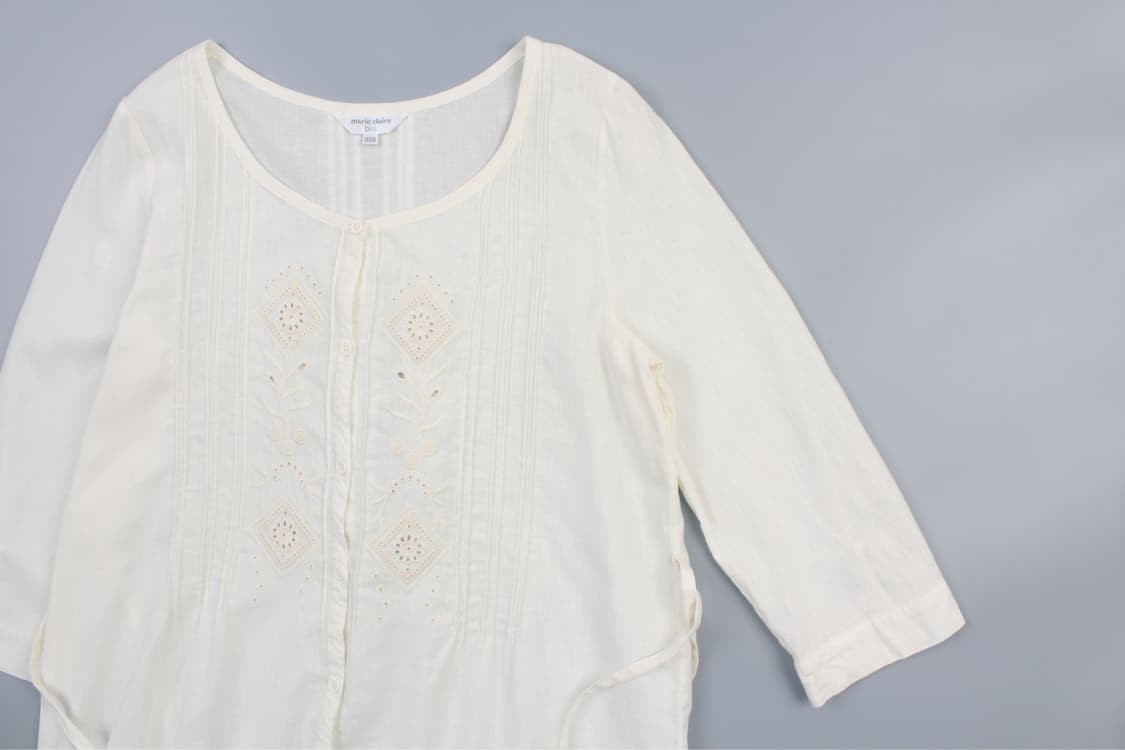 MARIE CLAIRE BIS Embroidery Pin-tuck Cot 상품이미지5