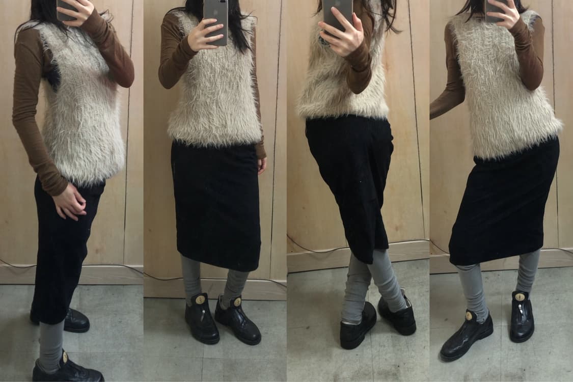 수입빈티지 미디 스커트 상품이미지2