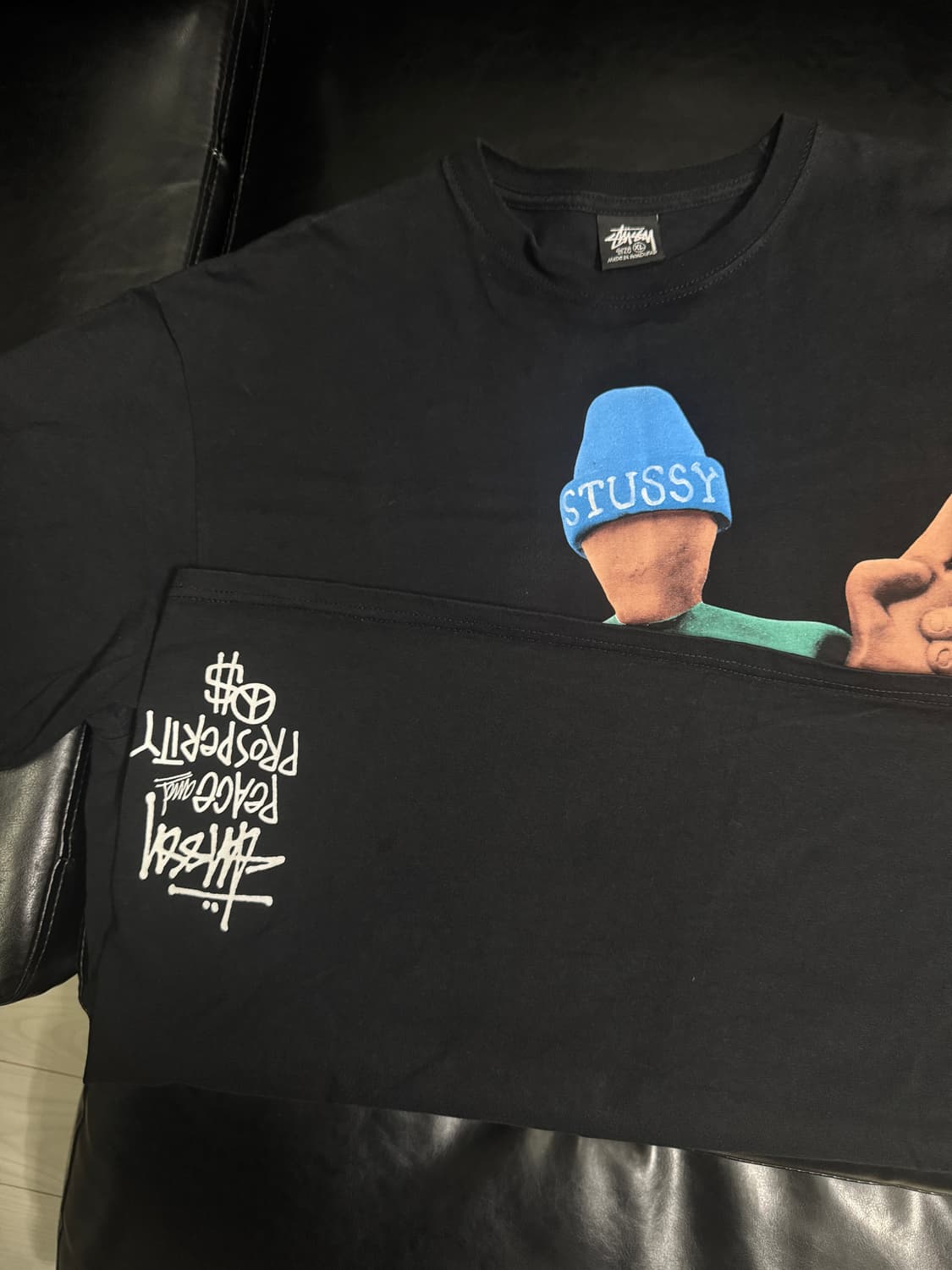 스투시 stussy 피스앤 프로스페리티 블랙 XL 상품이미지3