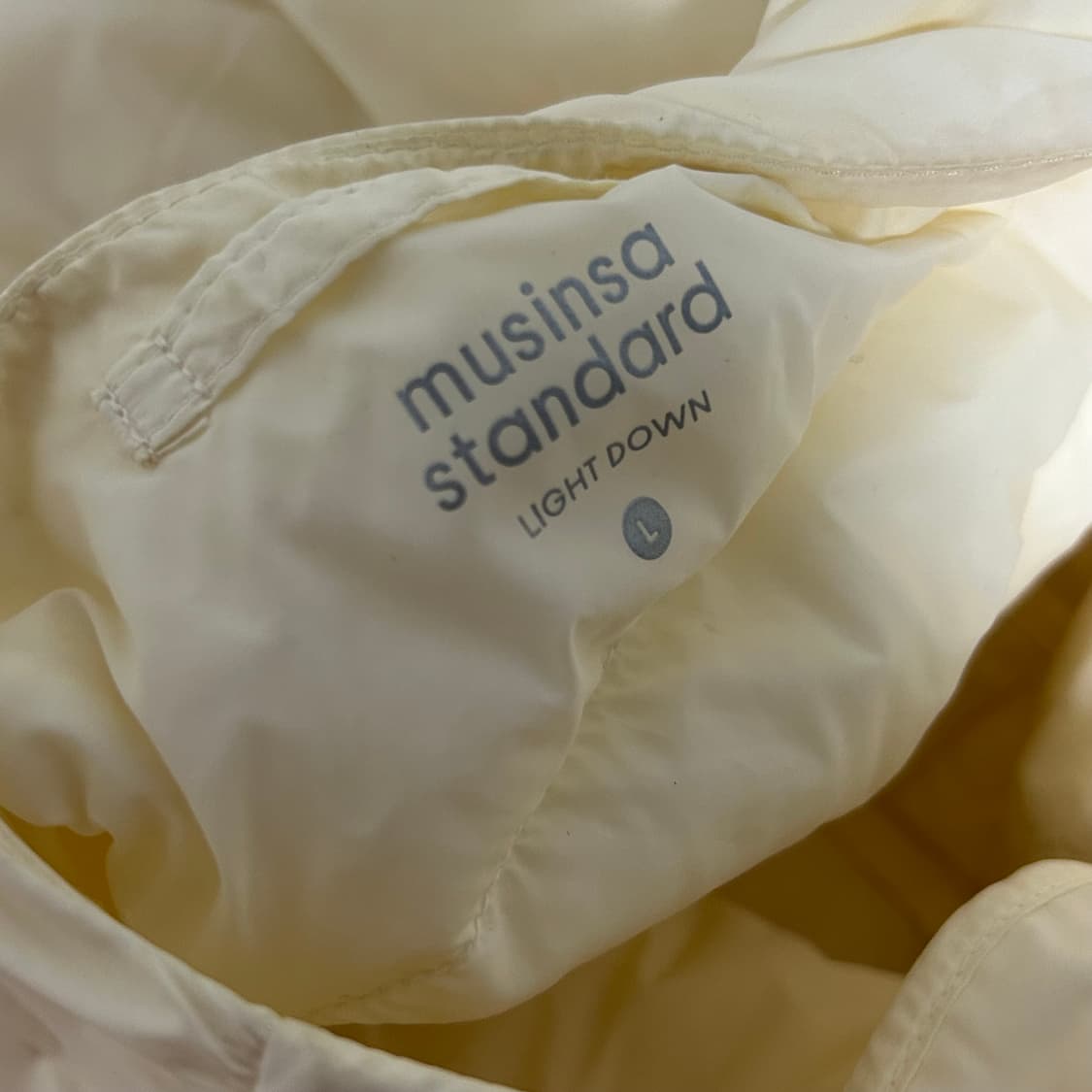 무신사 스탠다드 구스다운 경량패딩 아이보리 화이트 L  상품이미지6