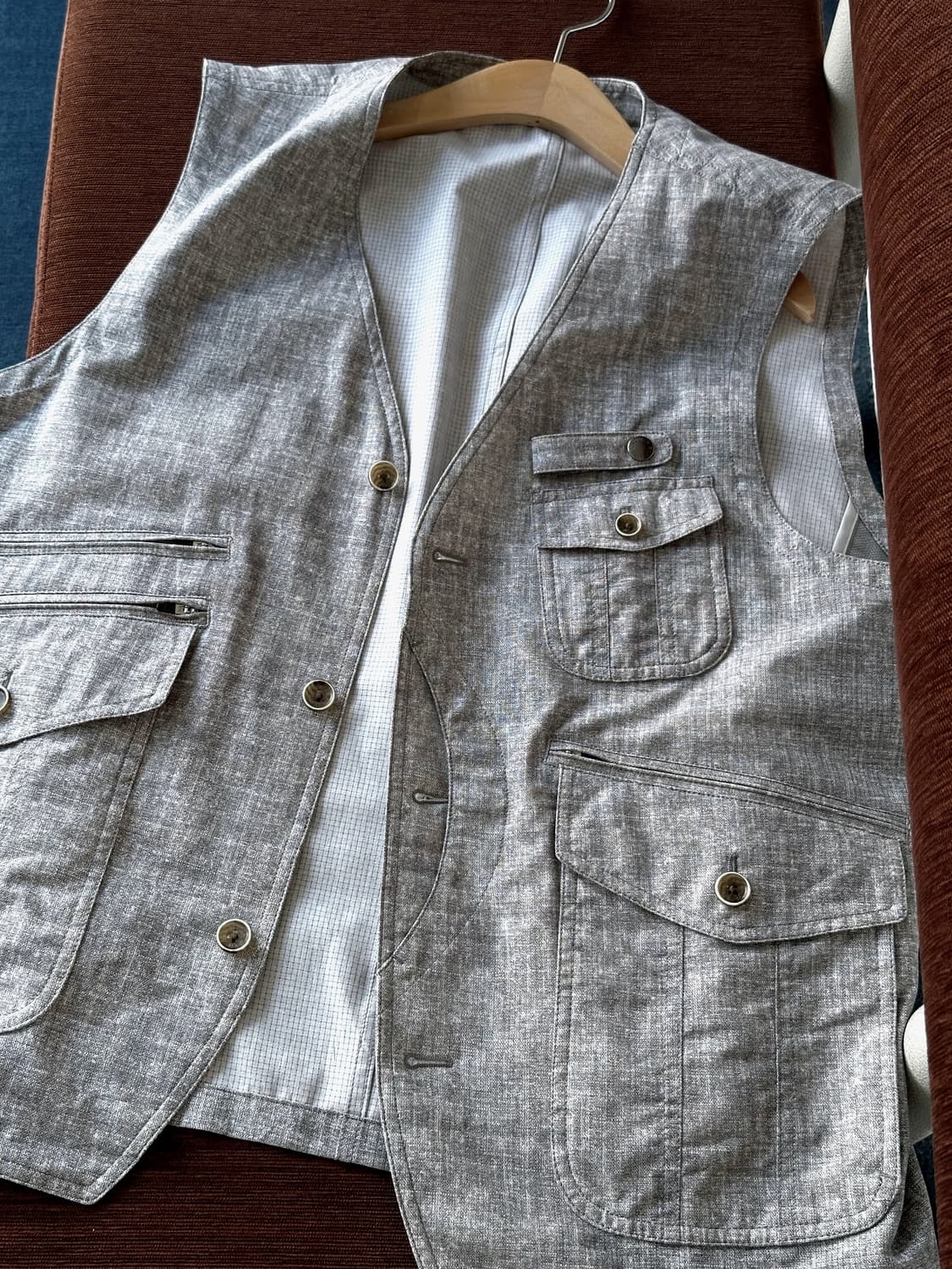Washed fabric design work vest 상품이미지2