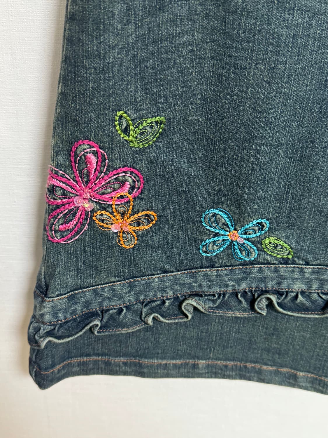 모리걸 자수 청스커트 상품이미지4