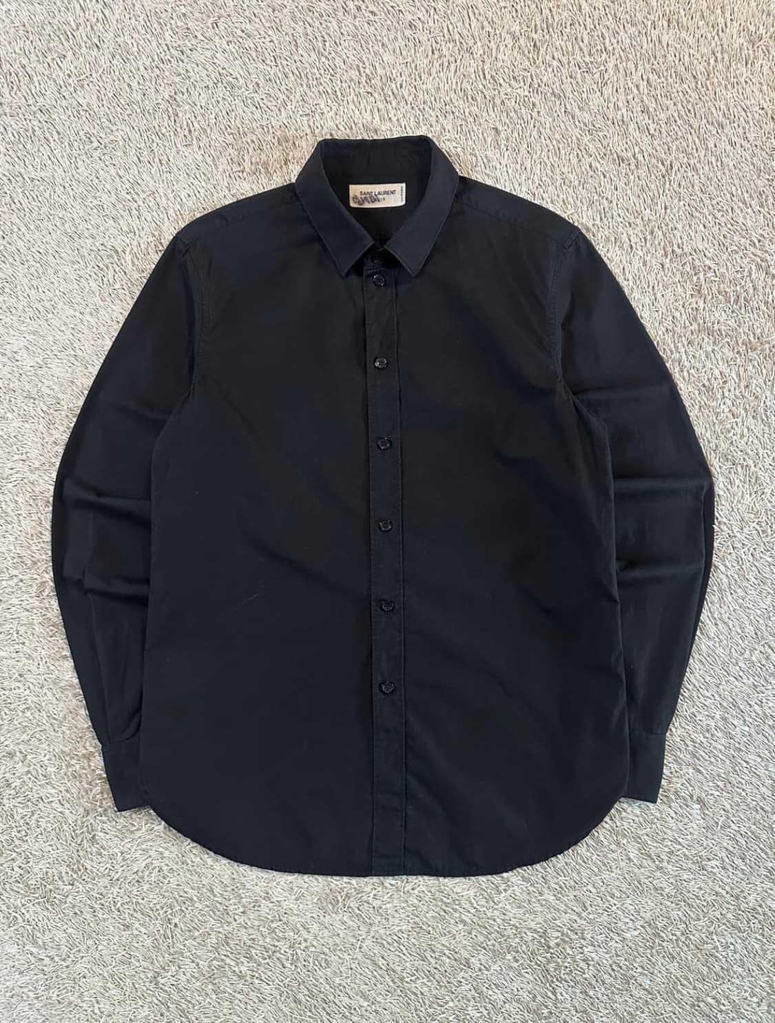 생로랑 SAINT LAURENT 코튼 셔츠 블랙 F36 상품이미지1