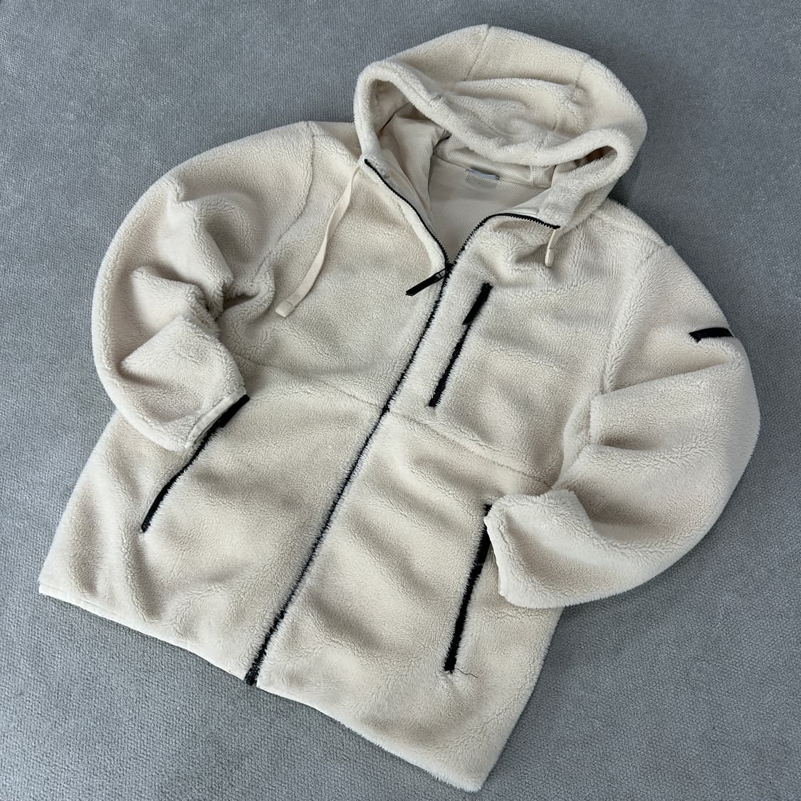 컬럼비아 아이보리 뽀글이 후리스 집업 m 상품이미지1