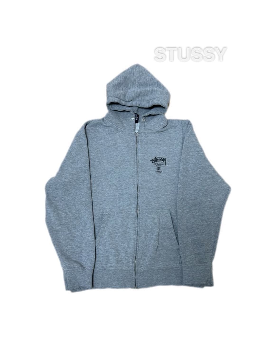 스투시 월드투어 그레이 후드집업 상품이미지1
