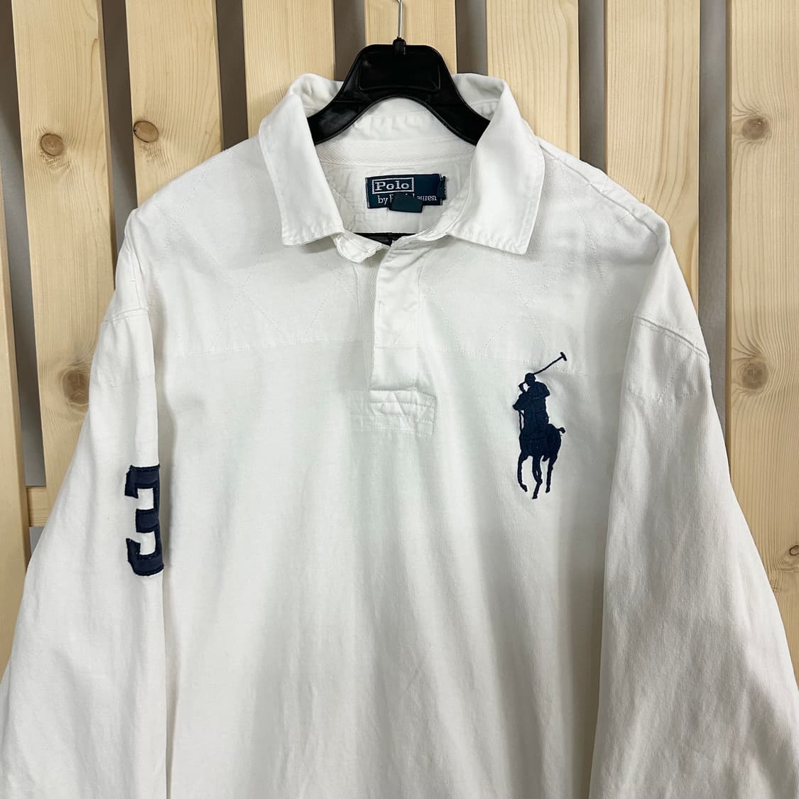 (XL) 폴로 랄프로렌 빅포니 화이트 카라넥 럭비티 상품이미지3