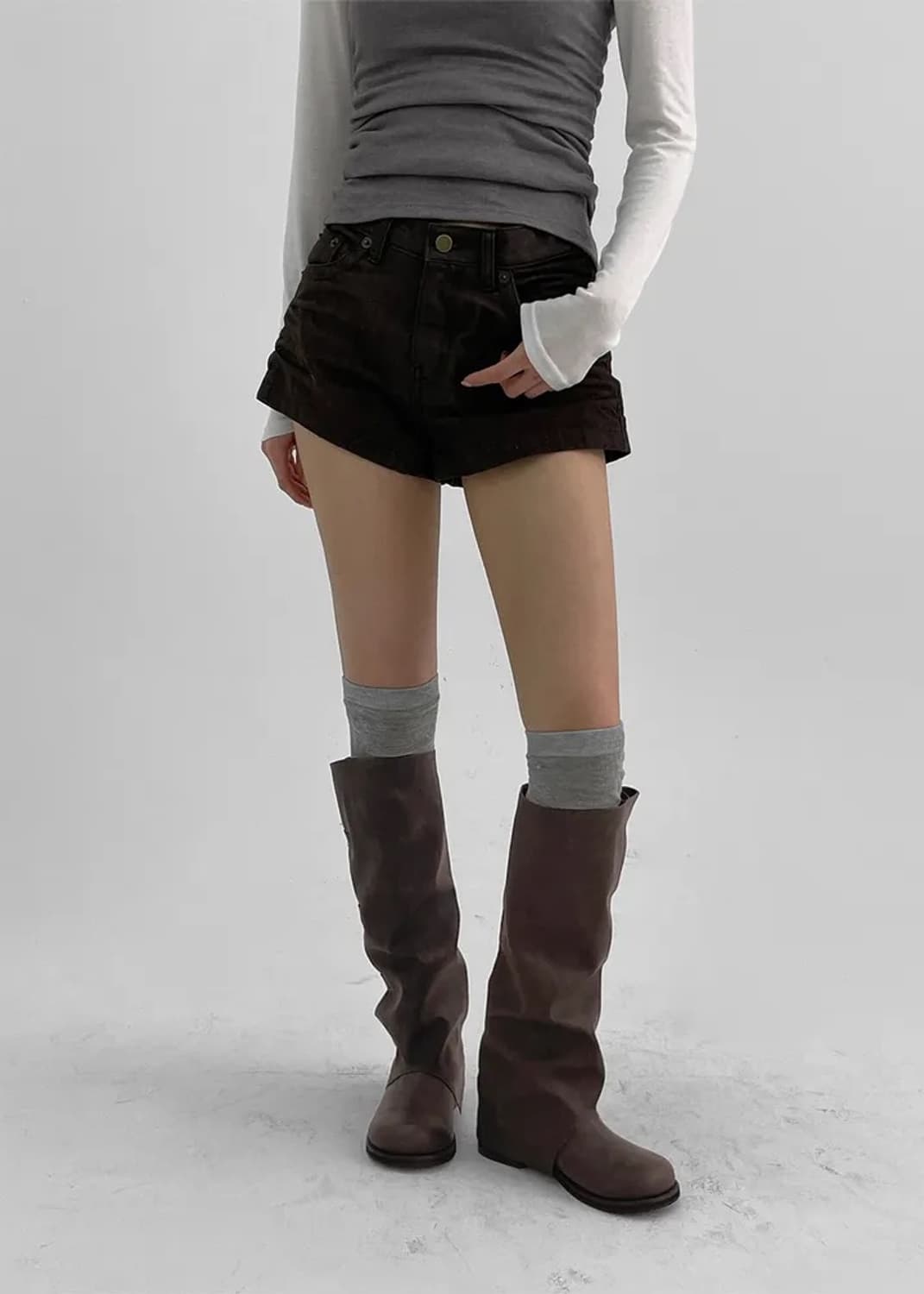 블랙업 타이쿱 버클 워머 레더 롱부츠 240 상품이미지3