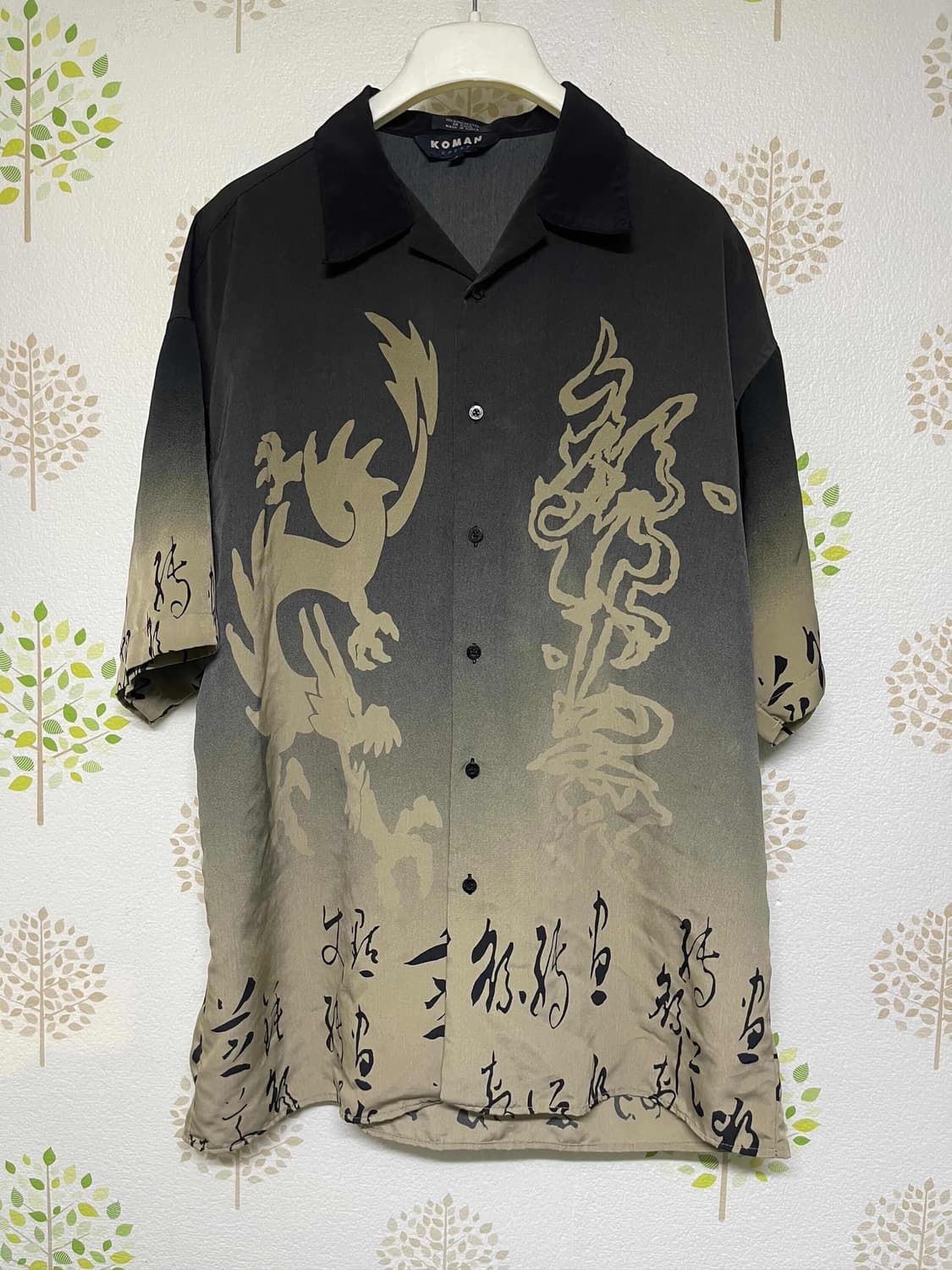 vtg dragon oriental printing silky shirt 상품이미지1