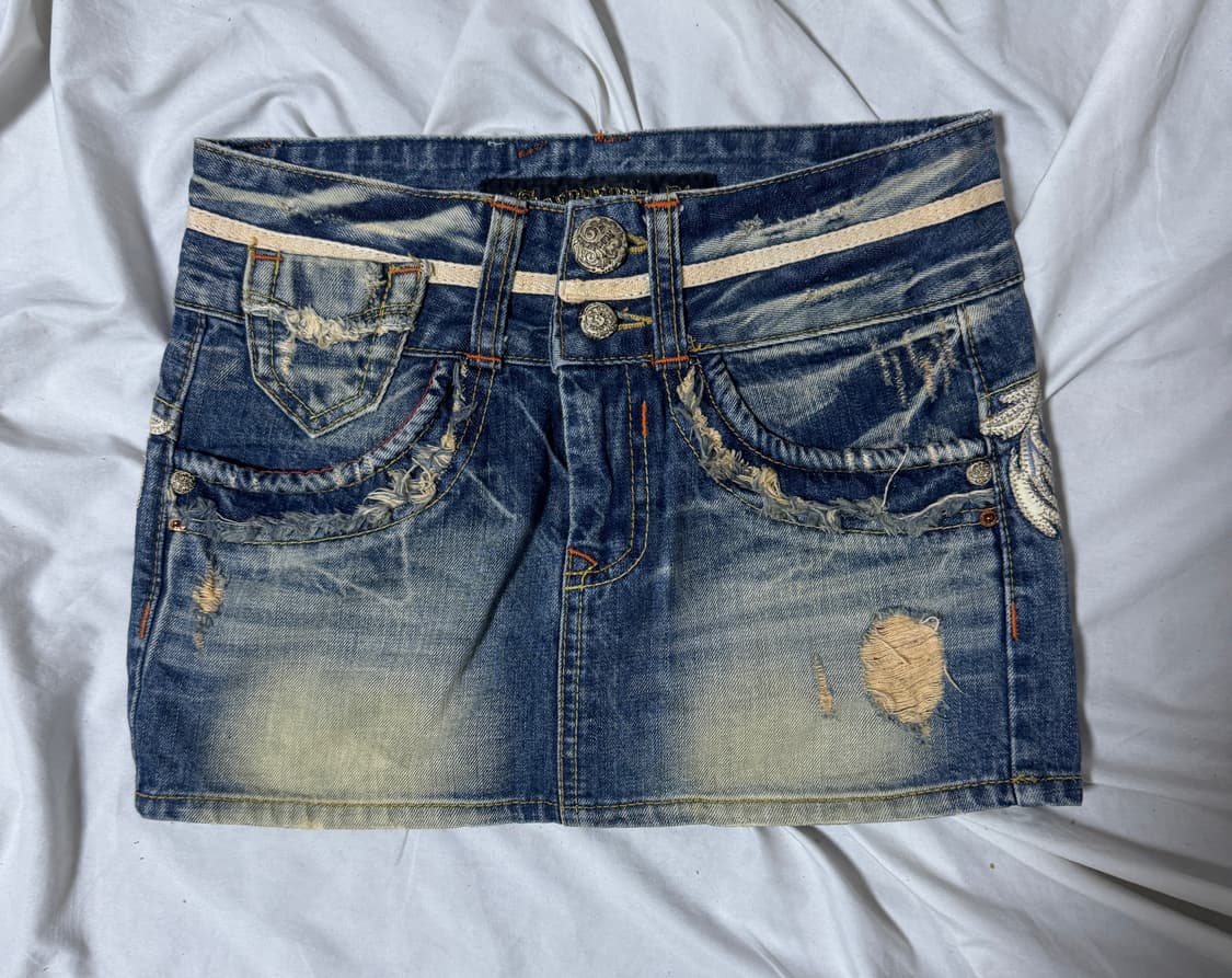 레드페퍼 자수 데님 스커트 y2k 상품이미지2