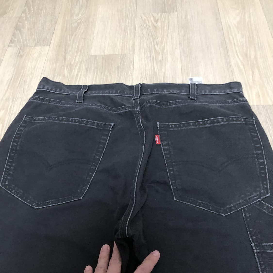 (34) 리바이스 555 릴렉스 스트레이트 캔버스 카펜터 팬츠 블랙 상품이미지9