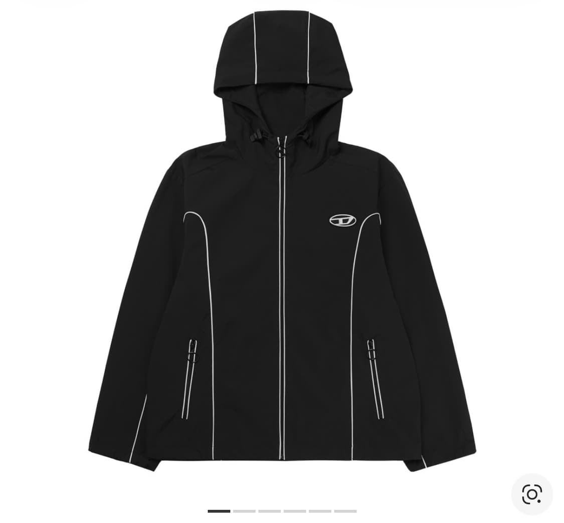 디젤 J-하이브스 콘트라스트 파이핑 윈드브레이커 블랙 바람막이 상품이미지1