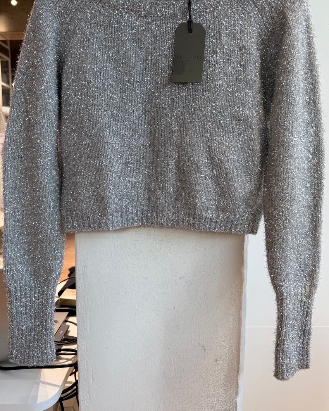 올세인츠 실버 로제타 틴셀 크롭 니트 상품이미지6